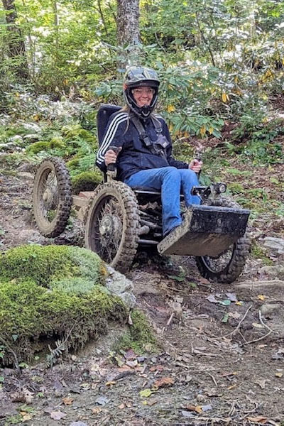 Jennifer riding in the woods
