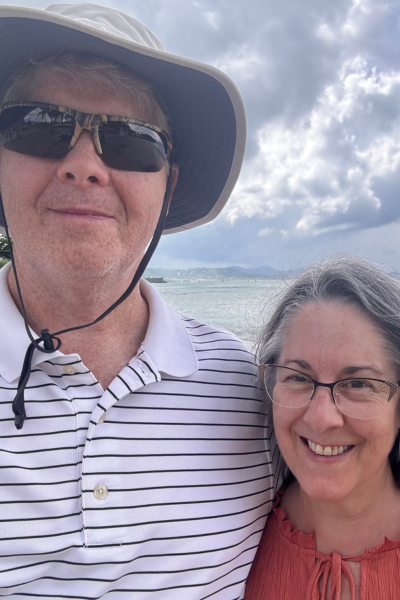 Keith and his wife at the beach